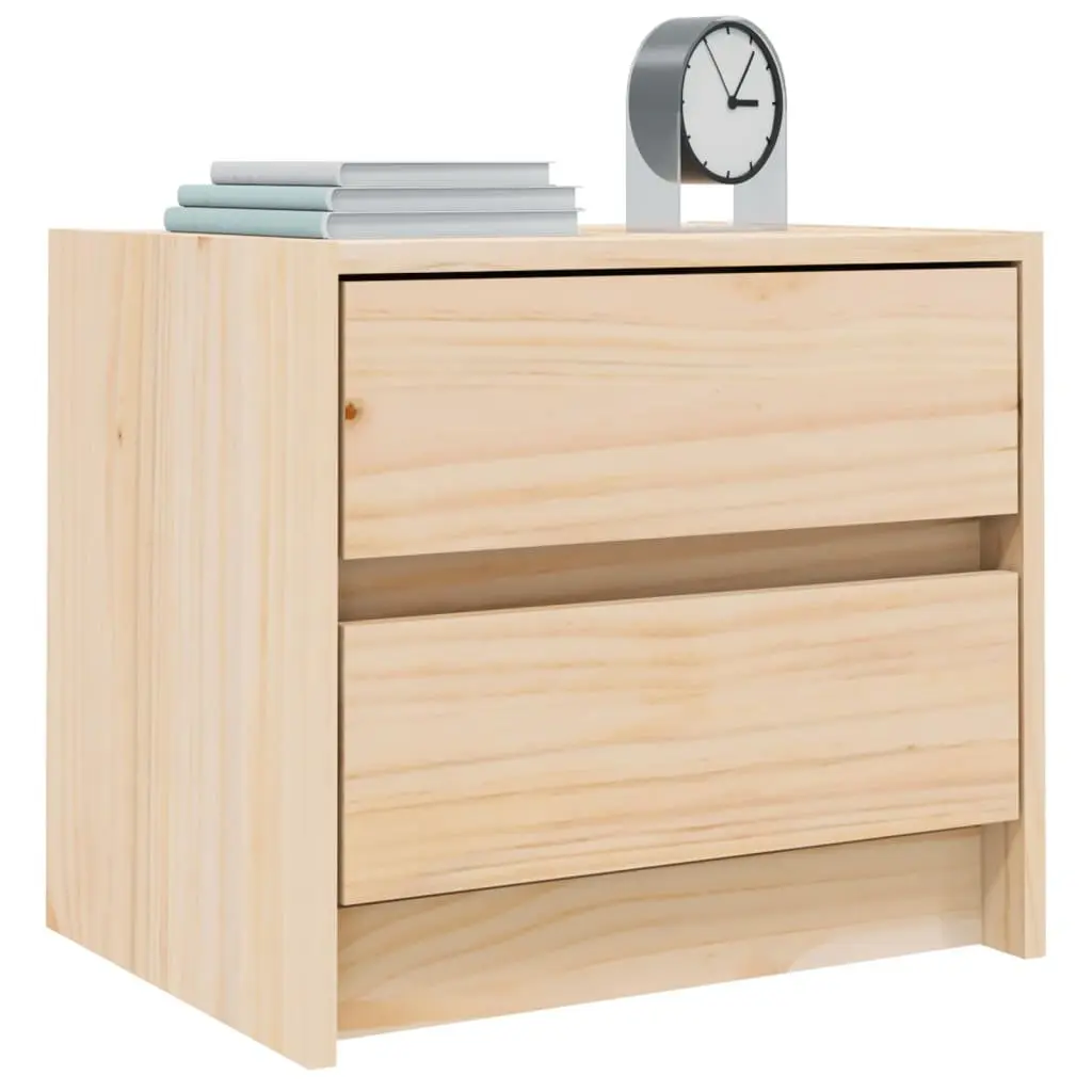 Bedside Cabinet 40x31x35.5 cm Solid Pine Wood 2 Drawer Bedroom Storage Table