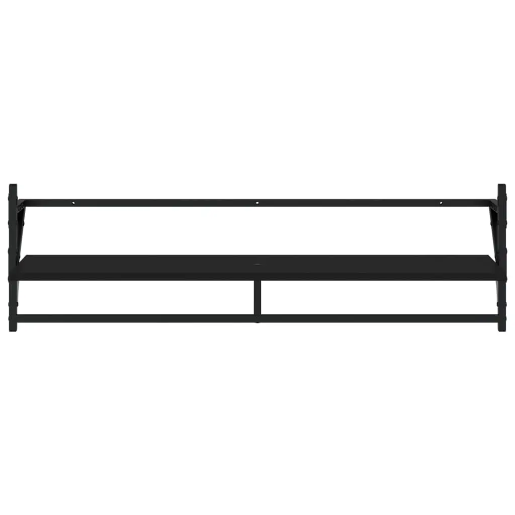 Wall Shelf Set 6 Piece Floating Shelves Black Storage Organiser Display