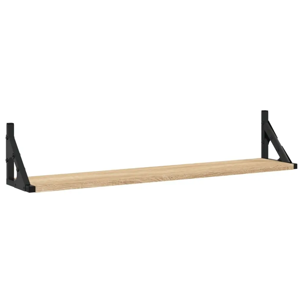 Wall Shelves 80x15x15.5 cm 2 pcs Sonoma Oak Engineered Wood Floating Storage