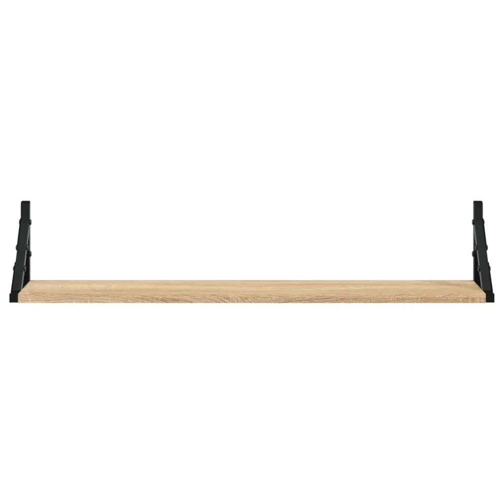 Wall Shelves 80x15x15.5 cm 2 pcs Sonoma Oak Engineered Wood Floating Storage
