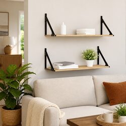 Wall Shelves 2 Pieces Sonoma Oak Floating Display Storage Organiser Brown