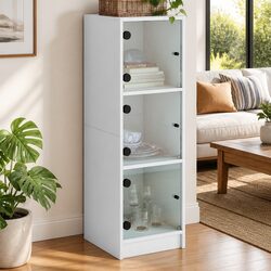 Chic White Highboard Unit Enhances Your Living Space