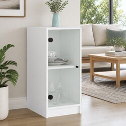 Transform Your Space with a White Side Cabinet Featuring Glass Doors