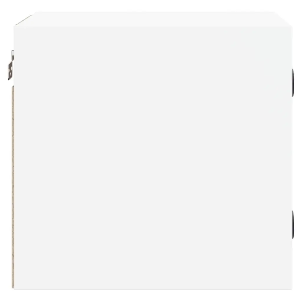 Bedside Cabinet 35x37x35cm Wall-Mounted Storage Organiser White Glass Doors