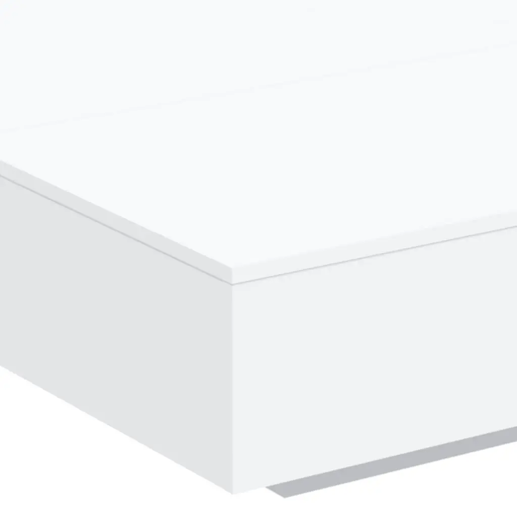 Coffee Table White Modern Living Room Accent Furniture Engineered Wood Side Tea