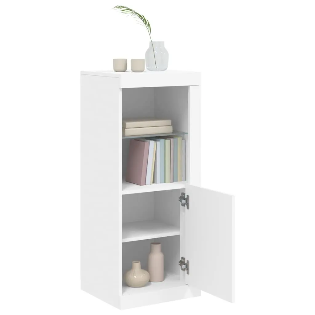 Sideboard Cabinet 41 x 37 x 100 cm White with RGB LED Lights Storage Buffet Display Organiser