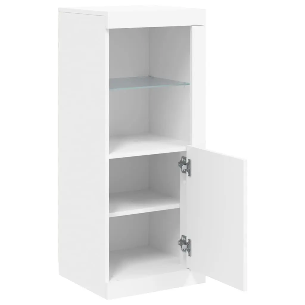 Sideboard Cabinet 41 x 37 x 100 cm White with RGB LED Lights Storage Buffet Display Organiser