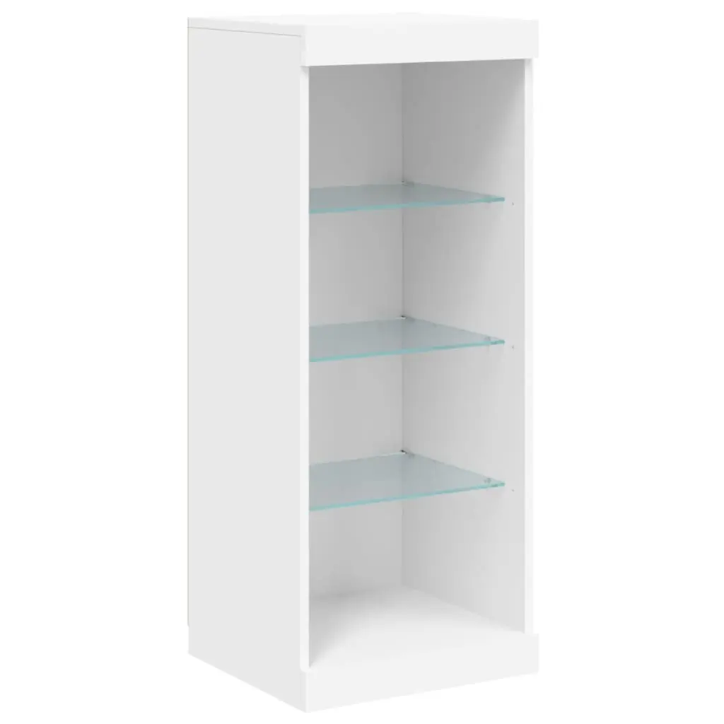 White Sideboard Storage Cabinet 41x37x100cm RGB LED Lights Modern Buffet Furniture