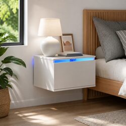 Space-Saving Wall-Mounted Cabinet with RGB LED Lights