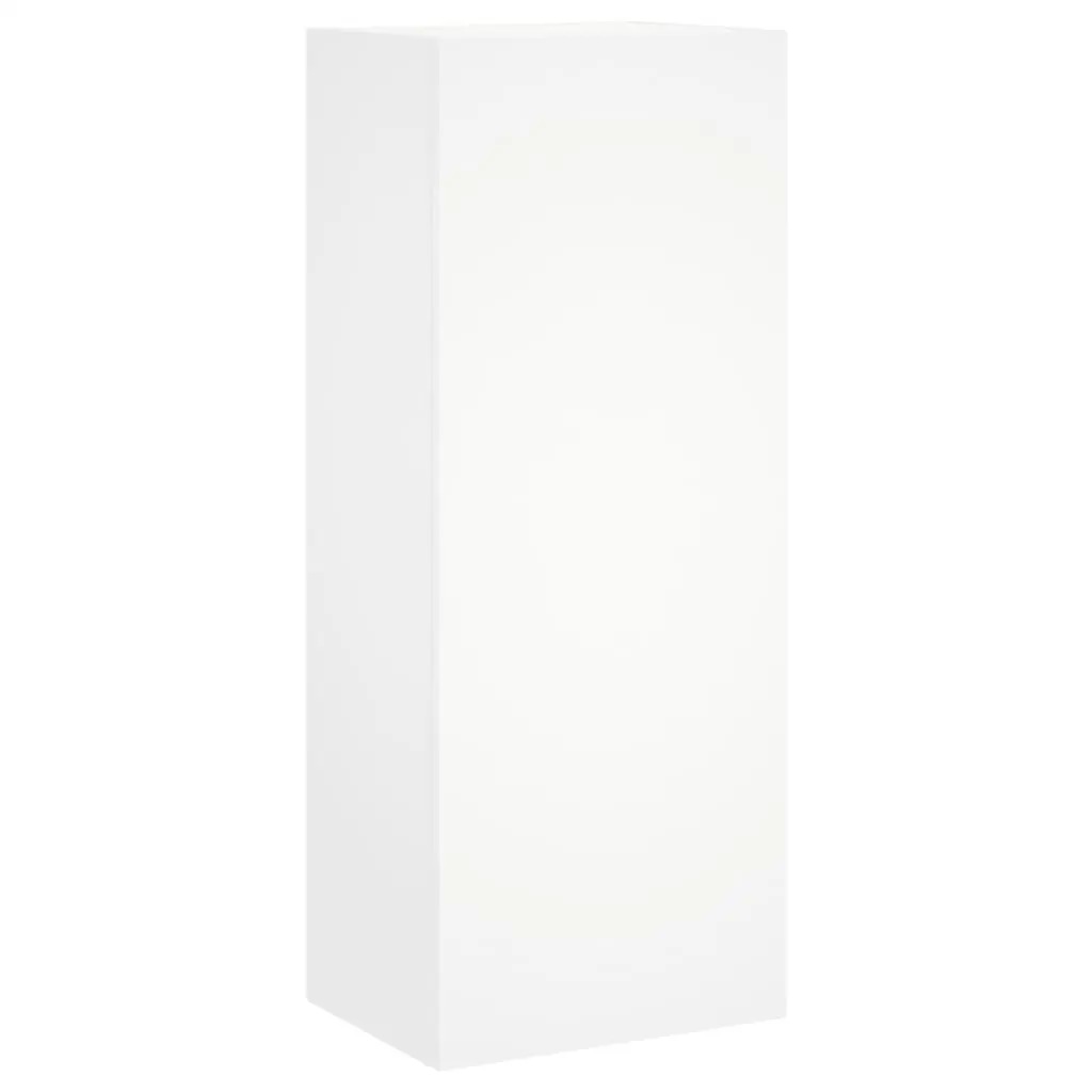 Floating White TV Cabinet Wall-Mounted Storage Organizer Engineered Wood 40.5x30x102cm