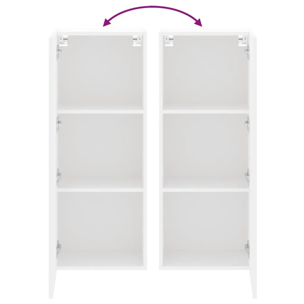 Floating White TV Cabinet Wall-Mounted Storage Organizer Engineered Wood 40.5x30x102cm