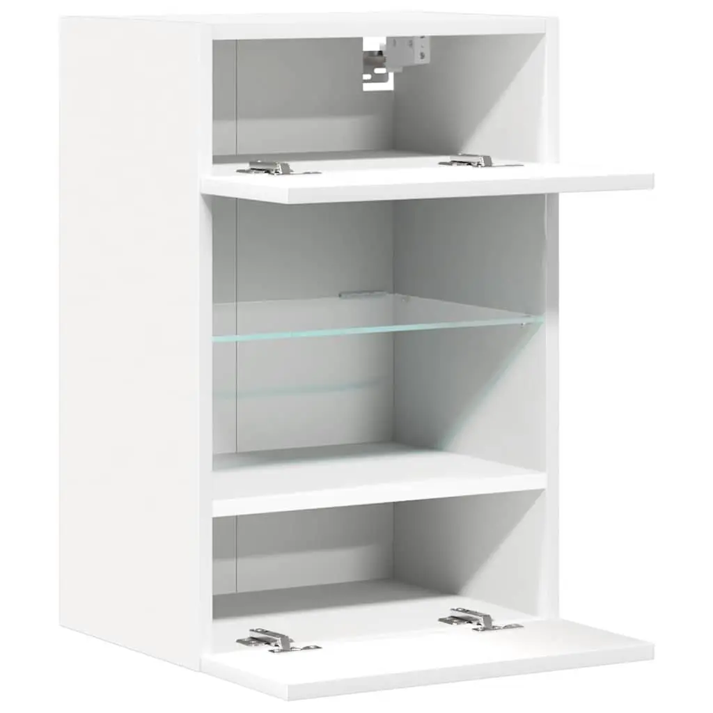 Wall Cabinets 40x30x60.5 cm RGB LED Lights 2 pcs White Storage