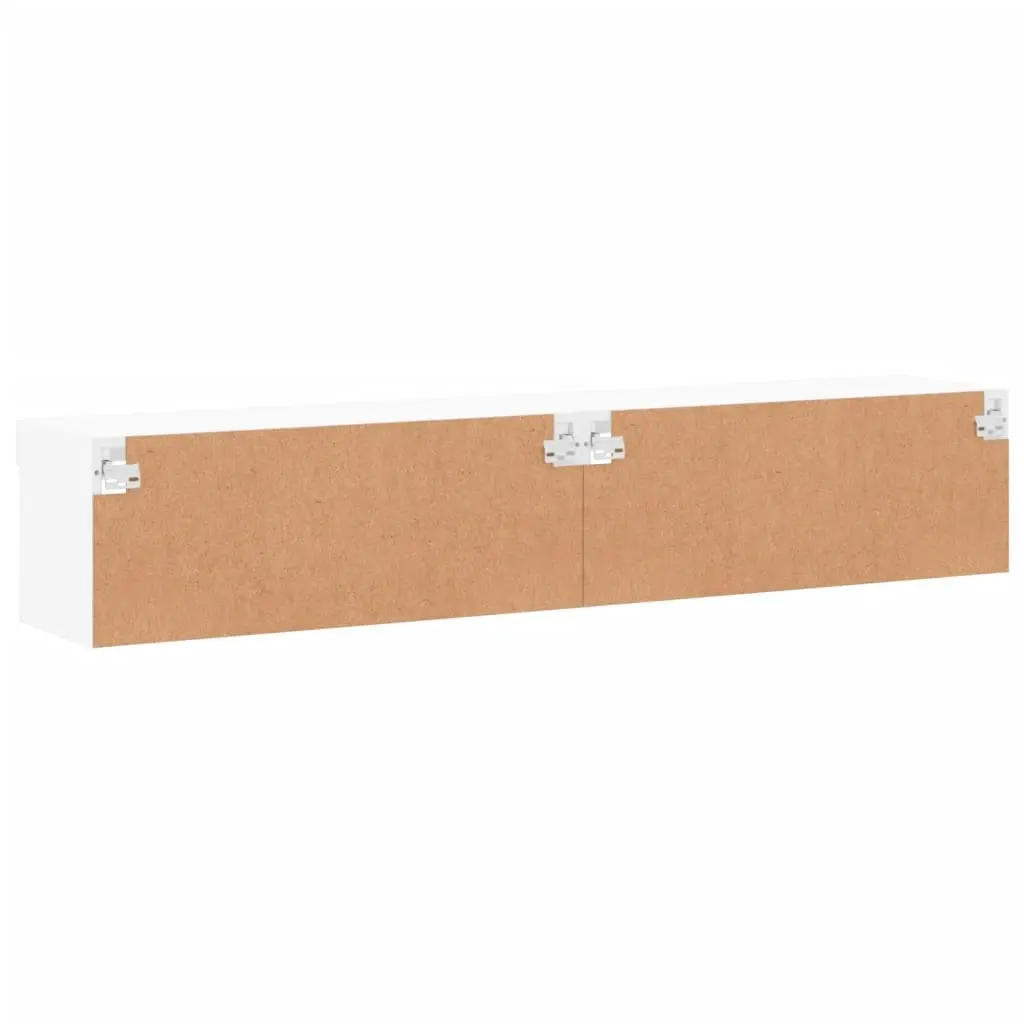 TV Cabinet 80x30x30cm Wall-Mounted RGB LED Lights Storage Unit Set of 2