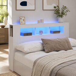Enhance Your Bedroom with a Modern White LED Headboard