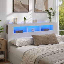 White 180cm LED Headboard with RGB Lighting for Modern Spaces