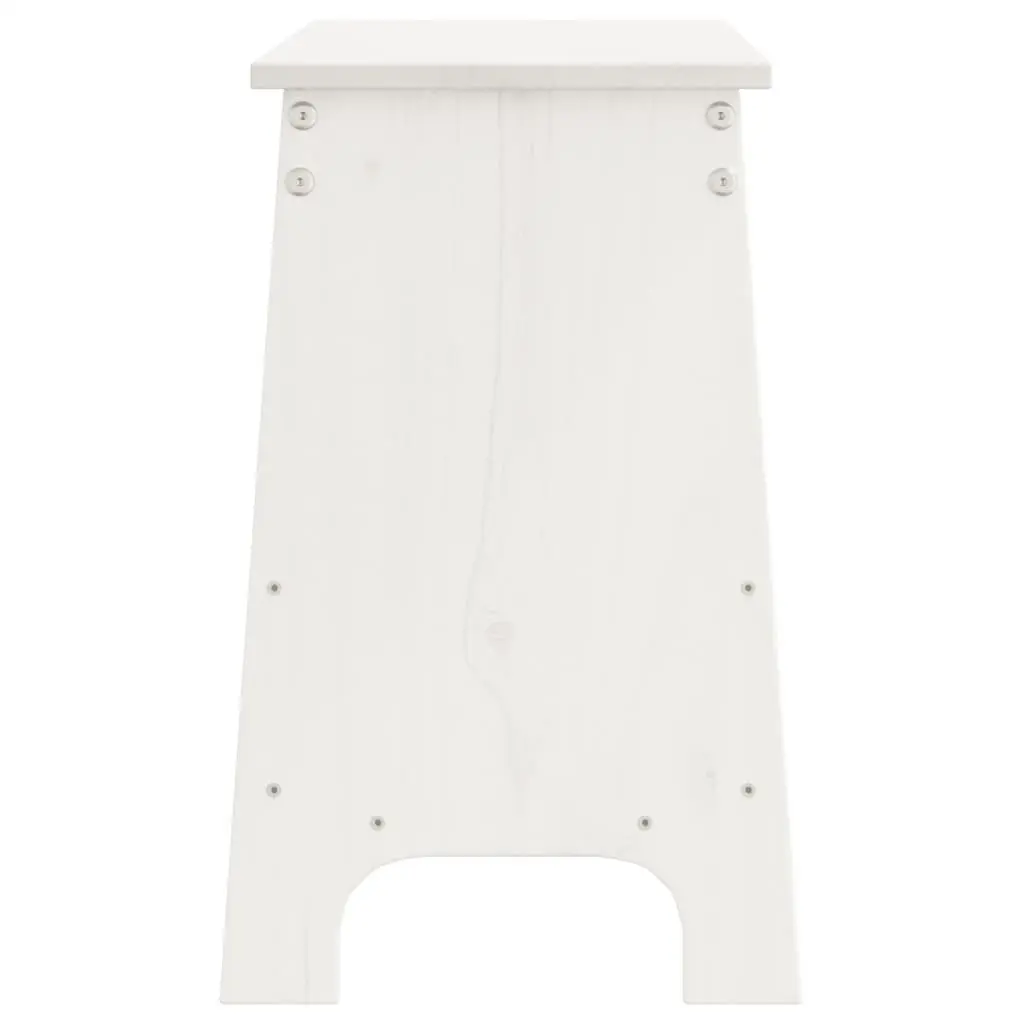 Wooden Hall Bench Storage Entryway 100x28x45 cm Solid Pine Wood White