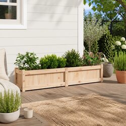Garden Planter Box 150x31x31 cm Brown Solid Wood Pine Outdoor Raised Bed