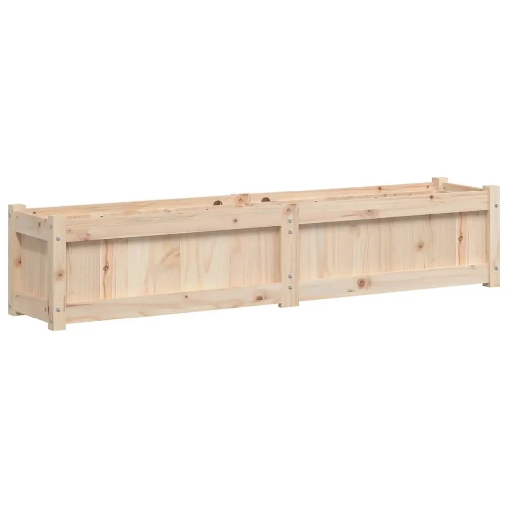 Wooden Garden Planters 2 pcs Solid Pine Brown Ample Capacity for Vegetables Flowers