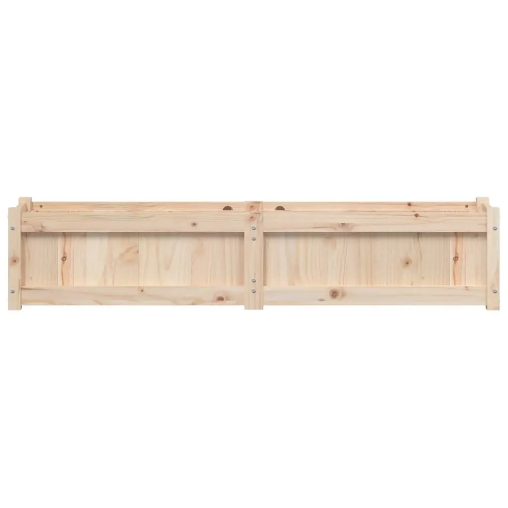 Wooden Garden Planters 2 pcs Solid Pine Brown Ample Capacity for Vegetables Flowers