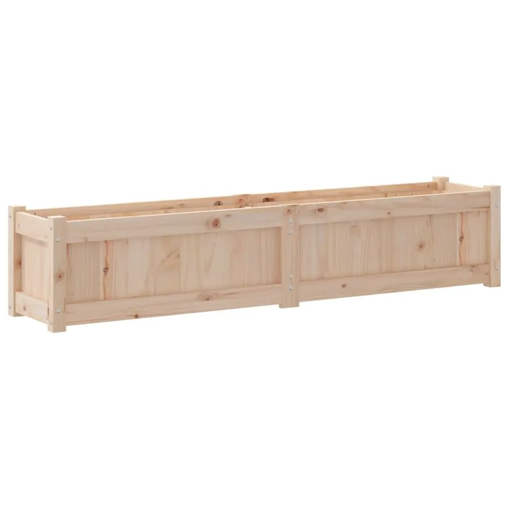 Wooden Garden Planters 2 pcs Solid Pine Brown Ample Capacity for Vegetables Flowers