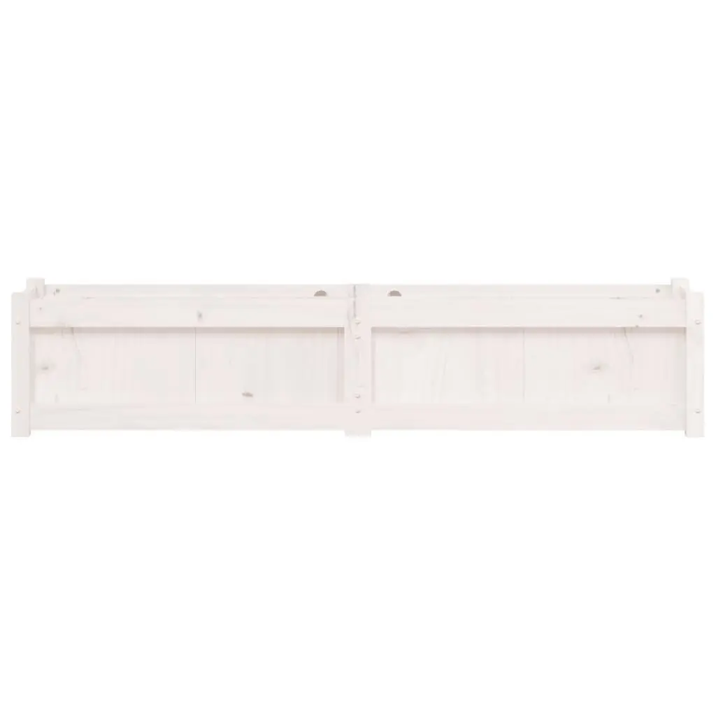 Wooden Garden Planters 2 pcs White Pine Wood Outdoor Pots Balcony Patio Decor