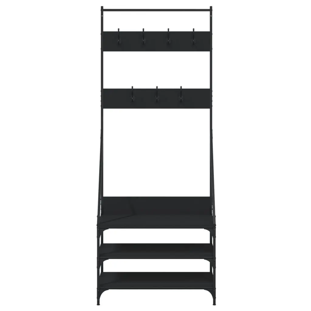 Clothes Rack 72x34x184 cm with Shoe Storage Organiser Black