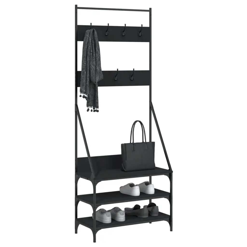 Clothes Rack 72x34x184 cm with Shoe Storage Organiser Black