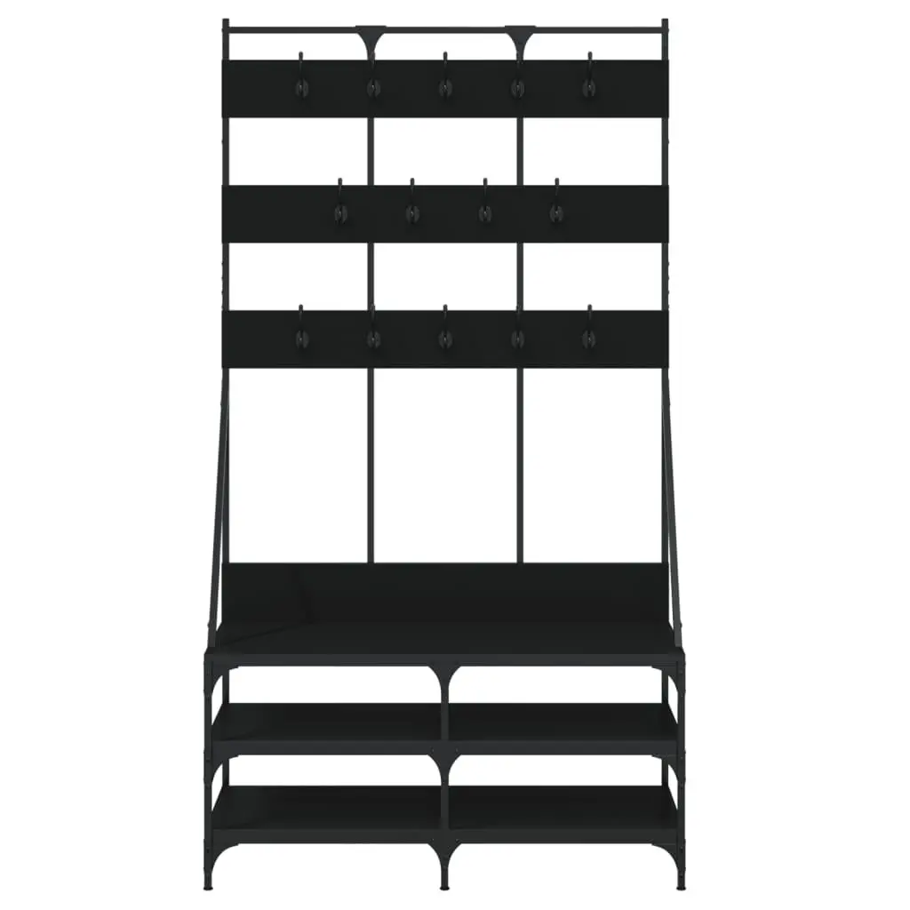 Clothes Rack 100x40x184cm with Shoe Storage Organiser Free-standing Garment Stand Black