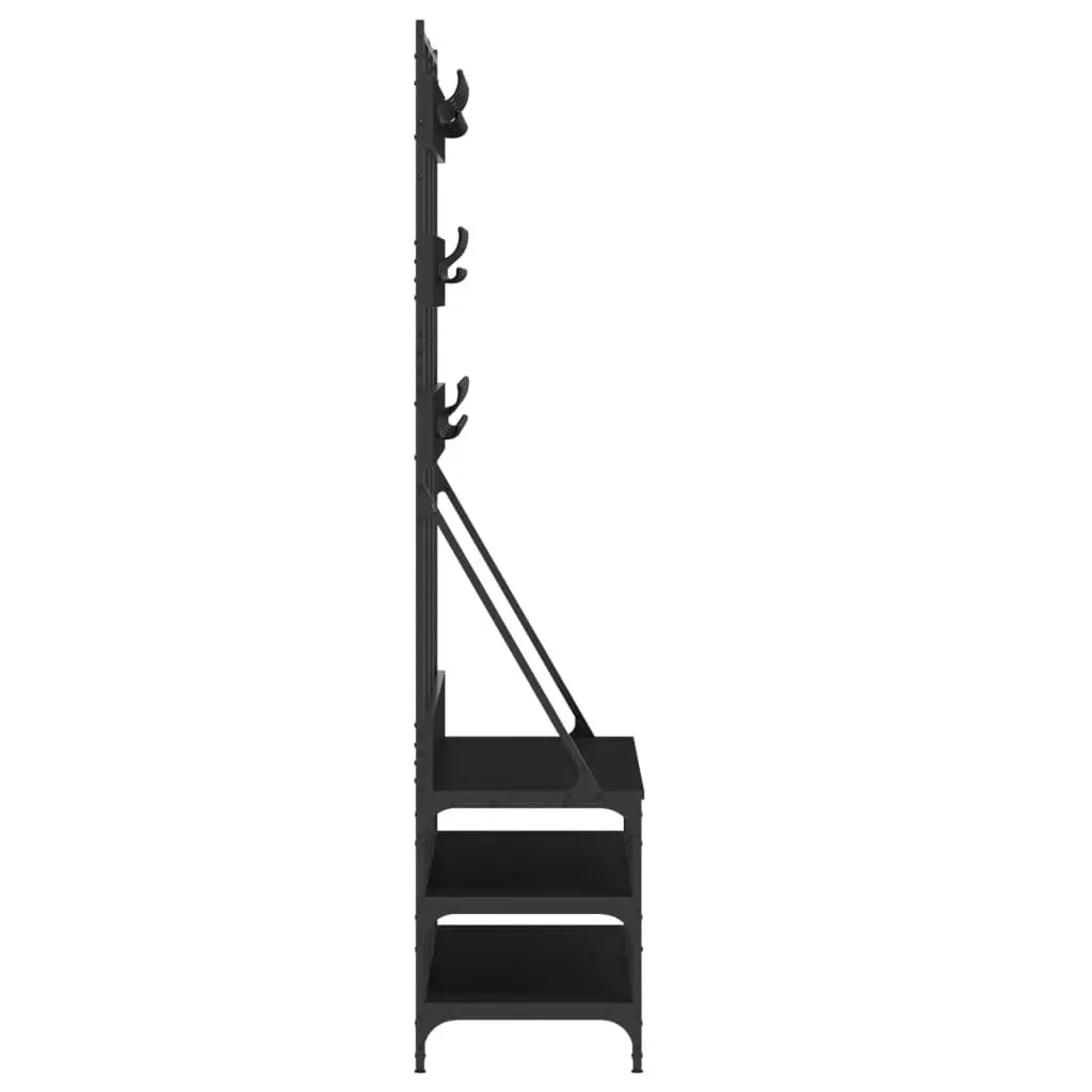 Clothes Rack 100x40x184cm with Shoe Storage Organiser Free-standing Garment Stand Black