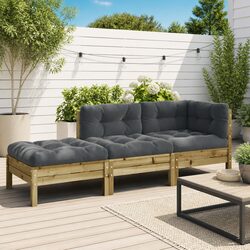 Stylish 3-Seater Outdoor Sofa with Cushions & Footstool