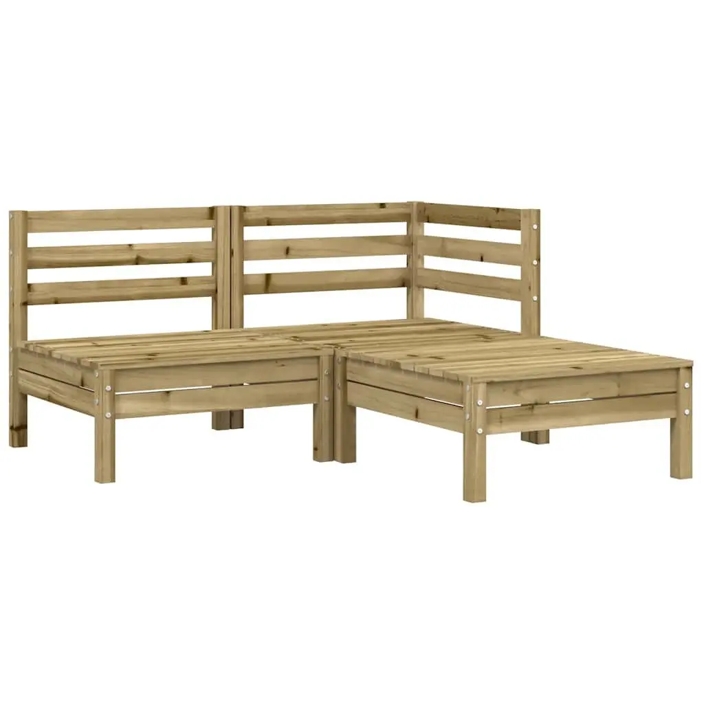 2-Seater Wooden Garden Sofa with Cushions Footstool Outdoor Patio Seating Brown