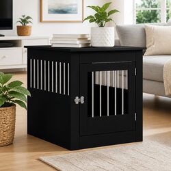 Stylish Black Dog Crate End Table Enhances Your Space