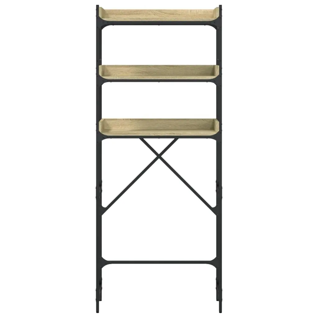 Washing Machine Shelf 3-Tier Bathroom Storage Organiser Sonoma Oak Laundry Room