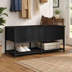 Enhance Your Space with a Stylish Black Storage Bench 100x42.5x47 cm