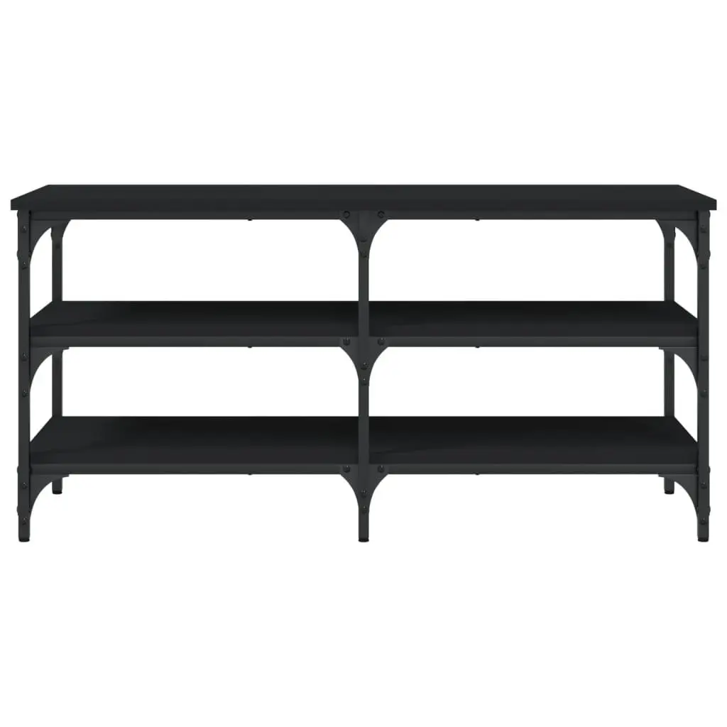 Shoe Bench 100x38.5x49cm 3-Tier Storage Organizer Black