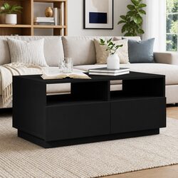 Stylish Black Coffee Table with RGB LED Lights for Your Home