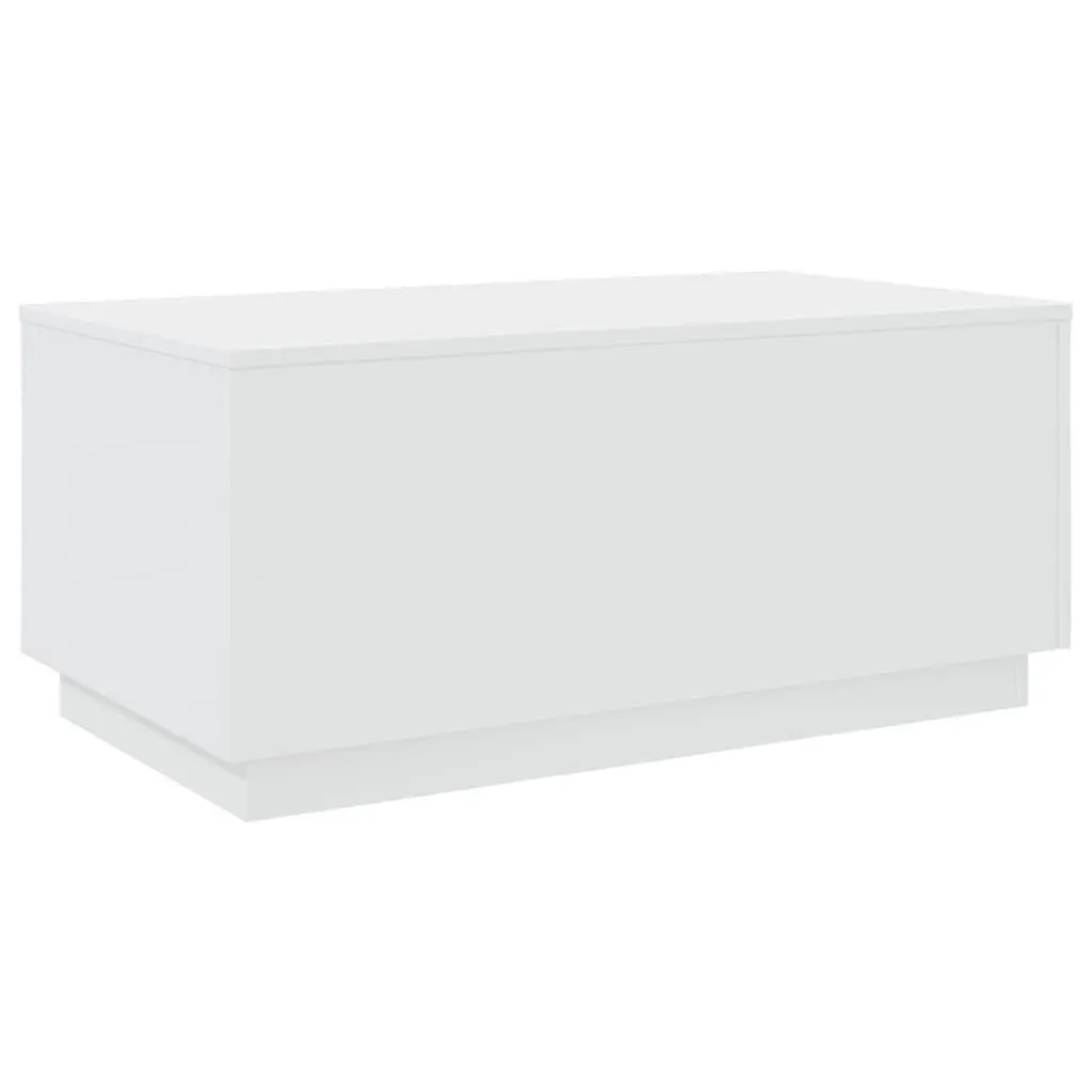 Coffee Table 90 x 50 x 40 cm with RGB LED Lights Modern Living Room Accent Furniture White