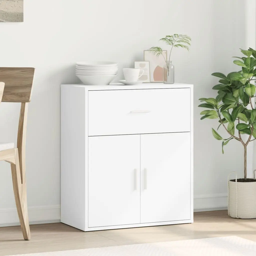 Engineered Wood Sideboard 60x31x70cm White Modern Storage Cabinet
