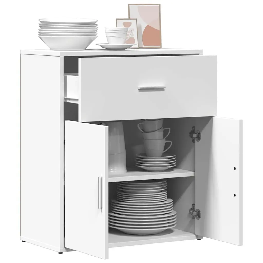 Engineered Wood Sideboard 60x31x70cm White Modern Storage Cabinet