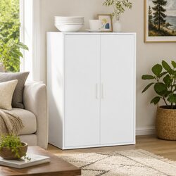 Stylish White Storage Cabinet 60x31x84 cm