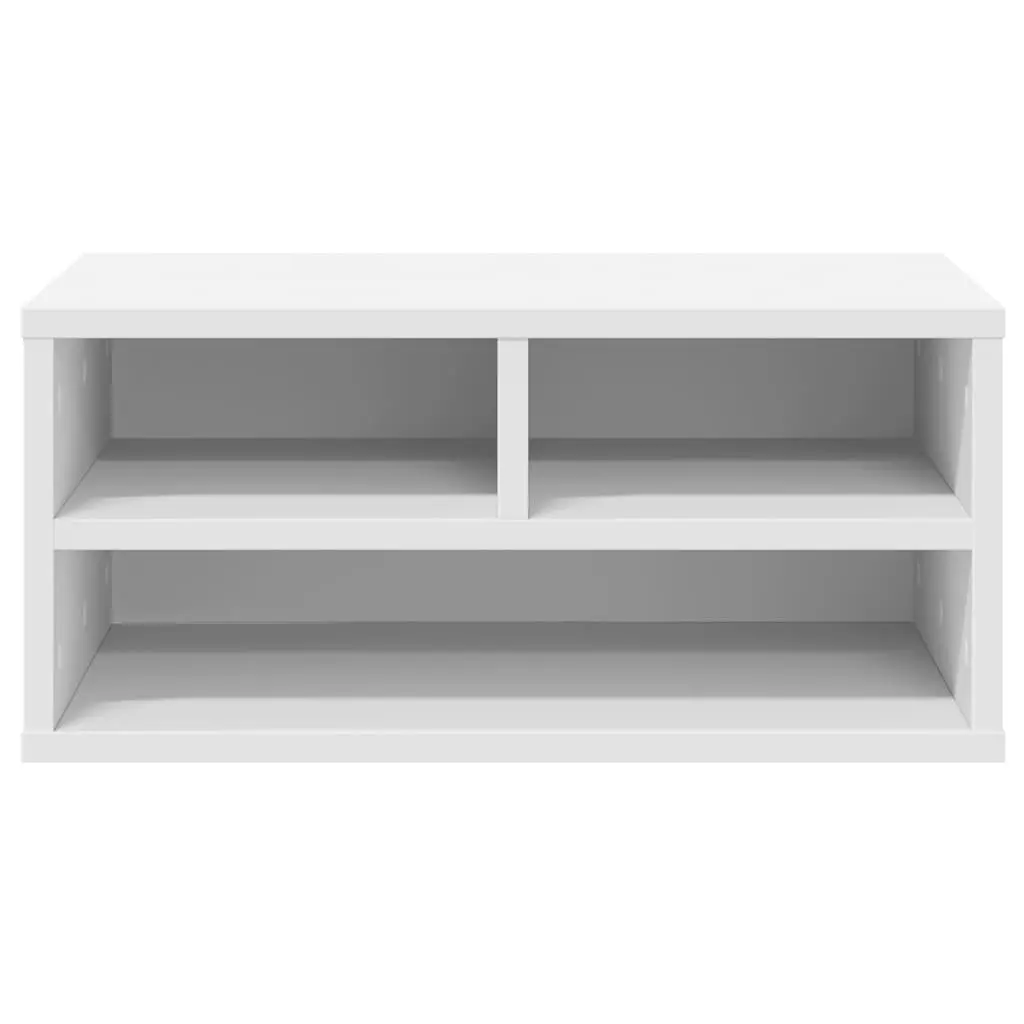 Printer Stand White Engineered Wood Organiser Shelf Storage Office Desk Table