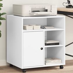 White Mobile Printer Stand to Enhance Your Workspace
