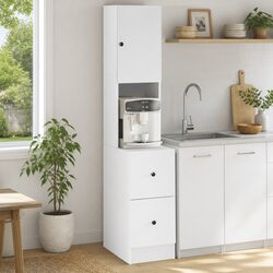 Versatile White Storage Cabinet for Your Kitchen Space