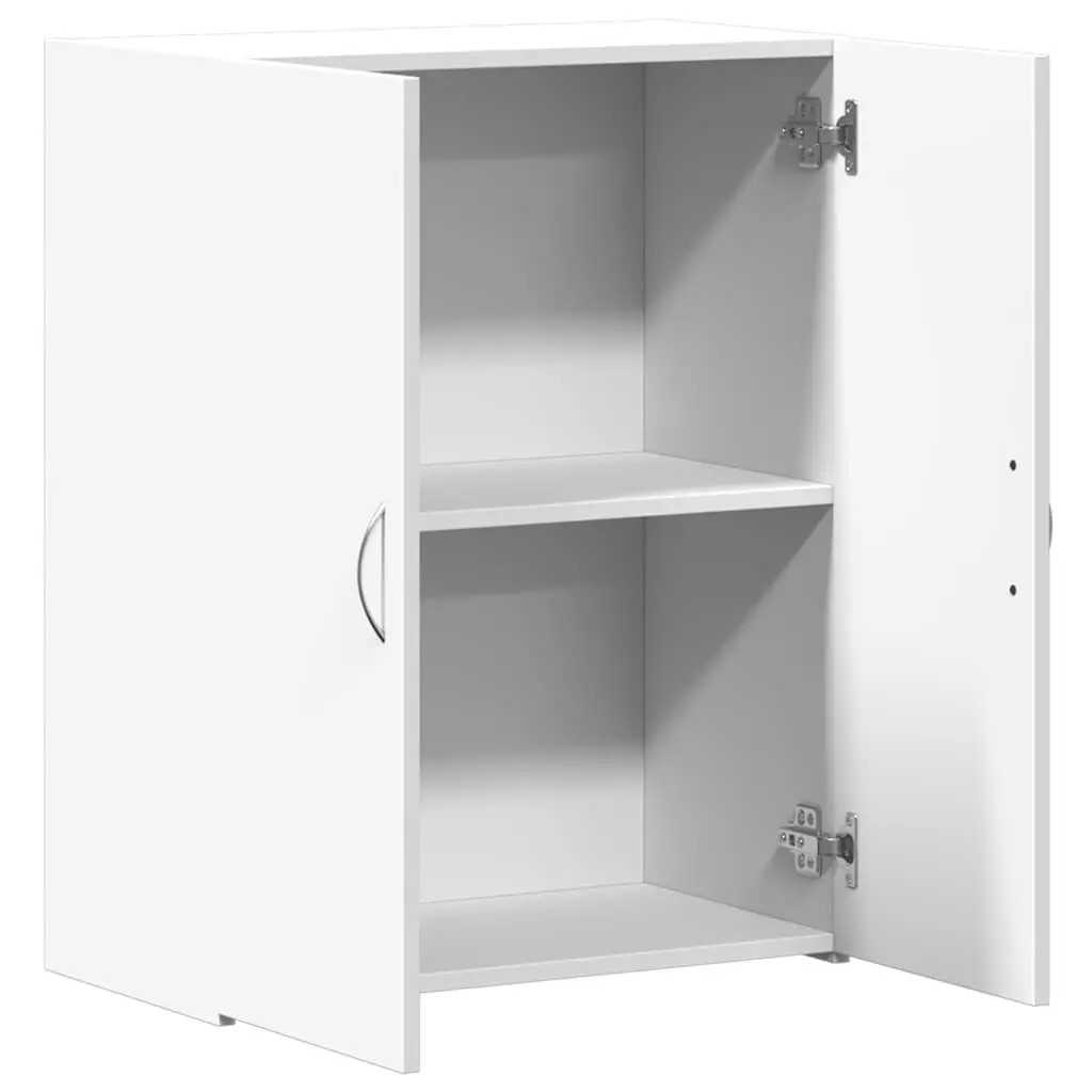 File Cabinet White Engineered Wood Storage Organizer with Multiple Shelves