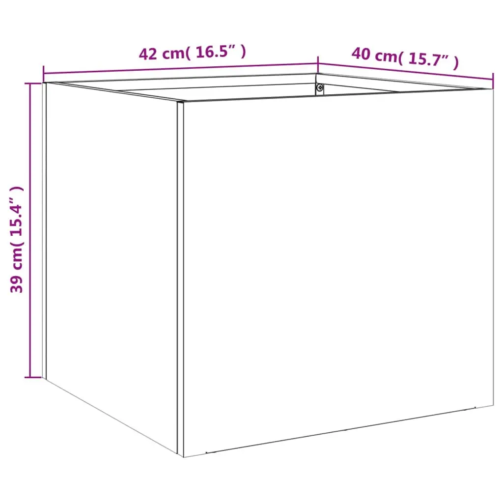 Raised Planter 42 x 40 x 39 cm White Steel Frame Outdoor Pot