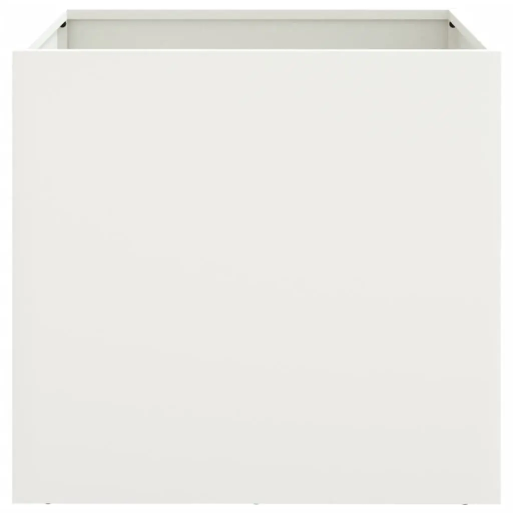 Steel Planters 49x47x46 cm Sturdy Frame 2 pcs White Garden Raised Bed Flower Box Outdoor