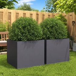Outdoor Anthracite Planters for Elegant Gardens, Set of 2