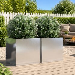 Stainless Steel Planters 49x47x46cm Stylish Outdoor Pots Set