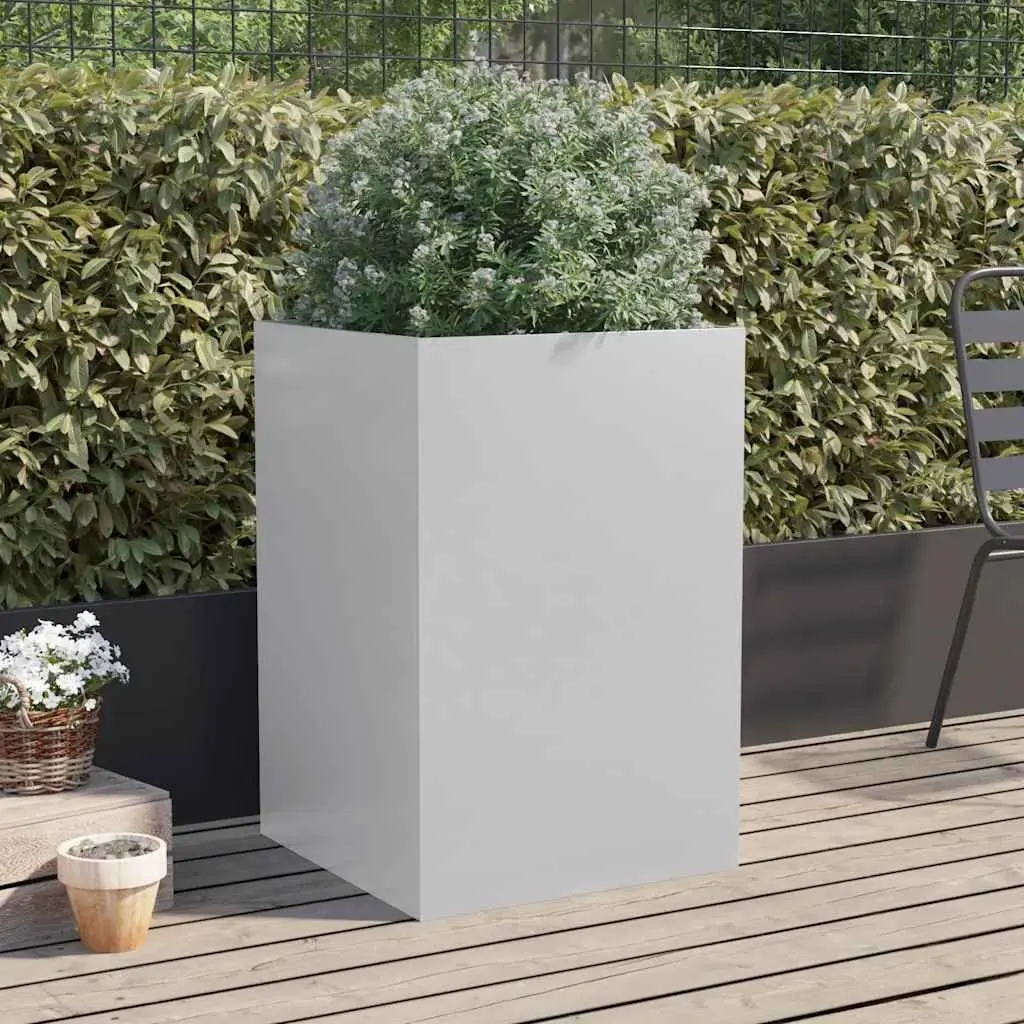 Garden Planter Box 52x48x75cm Galvanised Steel Outdoor Patio Pot