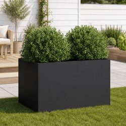 Black Steel Planter Box for Stylish Gardens
